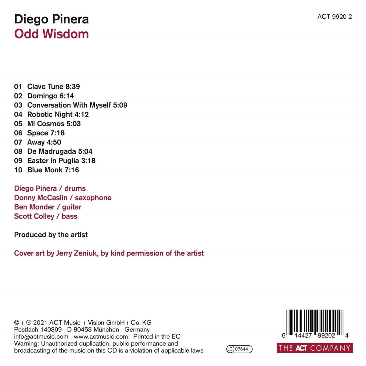 Diego Pinera Odd Wisdom - CD