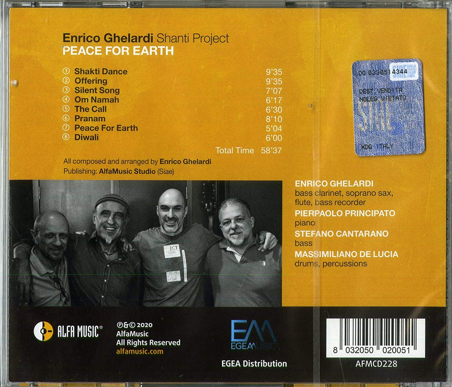 Enrico Ghelardi Shanti Project Peace For Earth CD